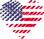 Logo of Top-Dating-Sites - USA, Heart Shaped Image of USA flag.